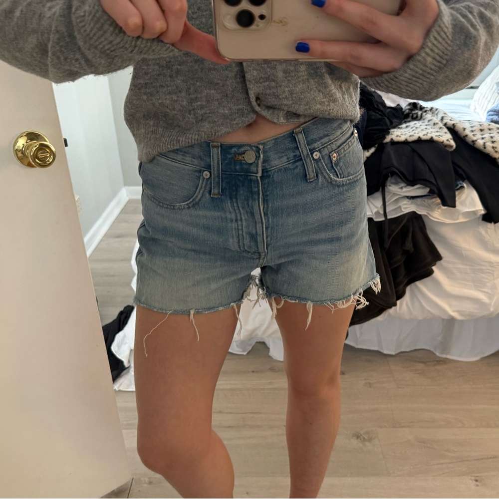 Madewell Medium Wash High Rise Relaxed Denim Shorts